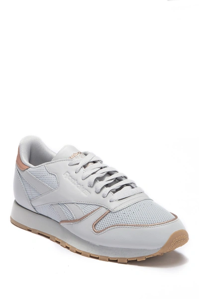 Shop Reebok Classic Leather Lace-up Sneaker In Skull Grey/rose Gold/gum