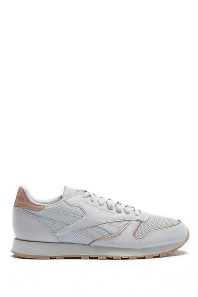 Shop Reebok Classic Leather Lace-up Sneaker In Skull Grey/rose Gold/gum