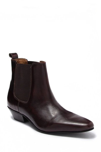 Shop Topman Hendrix Leather Chelsea Boot In Burgundy