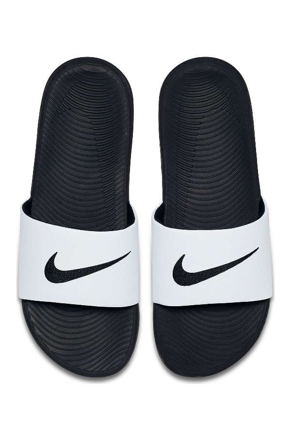 nike kawa slide white and black