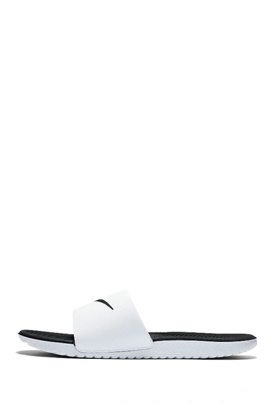Shop Nike Kawa Slide Sandal In 100 White/black