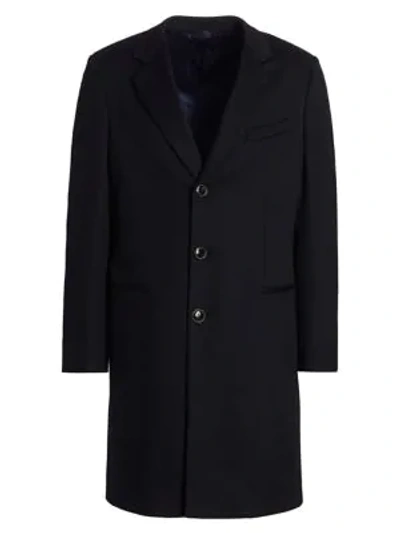 Shop Giorgio Armani Wool & Cashmere Top Coat In Navy