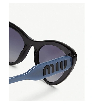 Shop Miu Miu Smu05t Cat-eye-frame Sunglasses In Black