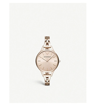 Shop Emporio Armani Ar11055 Stainless Steel Gold-plated Quartz Watch