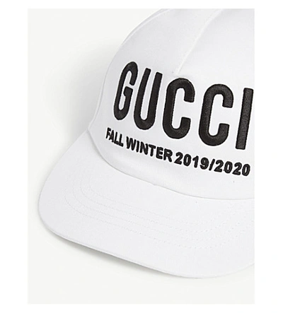 Shop Gucci Logo Baseball Cap In Black