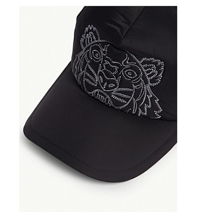 Shop Kenzo Tiger Logo Cap In Black