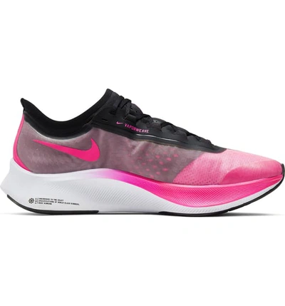 Shop Nike Zoom Fly 3 Running Shoe In Pink Blast/ Grey/ White/ Black