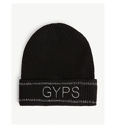 Shop Maje Gyps Wool-blend Beanie Hat In Black