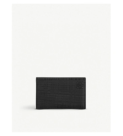 Shop Loewe Ladies Black Textured Leather Business Card Holder