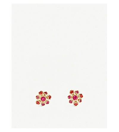 Shop Annoushka Hidden Reef 18ct Yellow-gold And Sapphire Stud Earrings In 18ct Yellow Gold