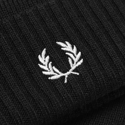 Shop Fred Perry Authentic Roll Up Beanie In Black