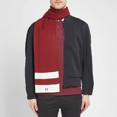 Shop Fred Perry Authentic Bold Tipped Scarf In Red