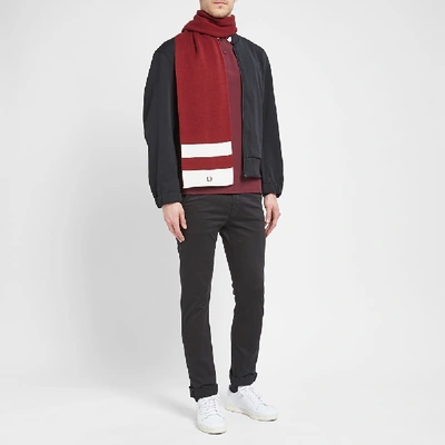 Shop Fred Perry Authentic Bold Tipped Scarf In Red