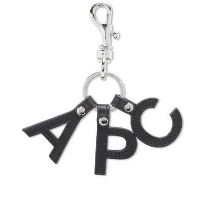 Shop Apc A.p.c. Letters Logo Key Ring In Blue