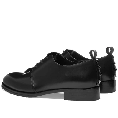 Shop Valentino Rockstud Heel Leather Derby Shoe In Black