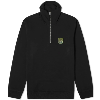 Shop Kenzo Tiger Mountain Half Zip Sweat In Black