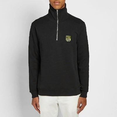 Shop Kenzo Tiger Mountain Half Zip Sweat In Black