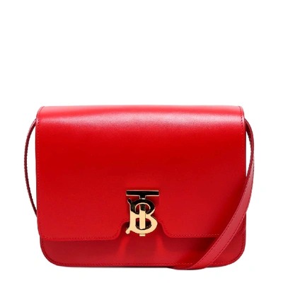 Shop Burberry Medium Tb Bag Shoulder Bag In Red