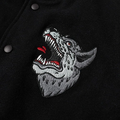 Shop Raised By Wolves Souvenir Redux Varsity Jacket In Black