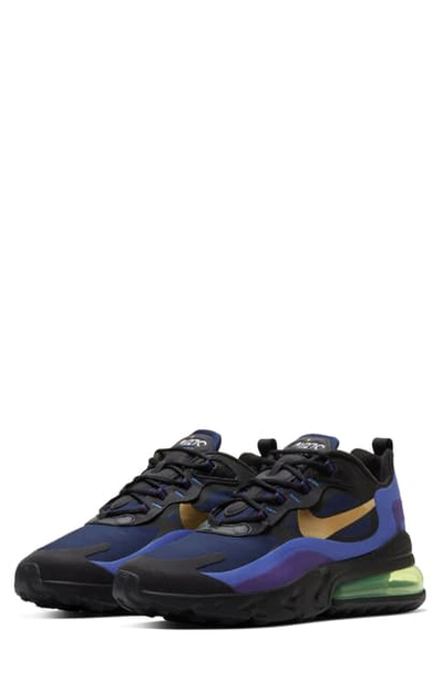 Shop Nike Air Max 270 React Sneaker In Black/ Blue/ Hyper Royal/ Gold
