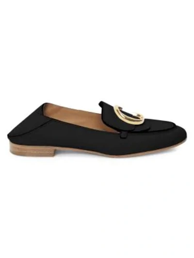 Shop Chloé C Leather Loafers In Black