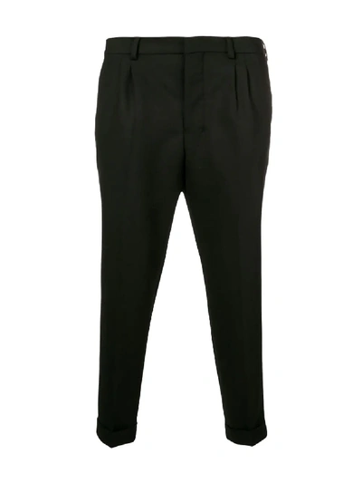 Shop Ami Alexandre Mattiussi Pleated Carrot Fit Trousers In Black