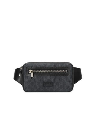 Leather-Trimmed Monogrammed Coated-Canvas Belt Bag