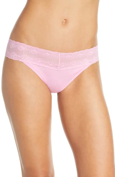 Shop Natori Bliss Perfection Thong In Posy Pink