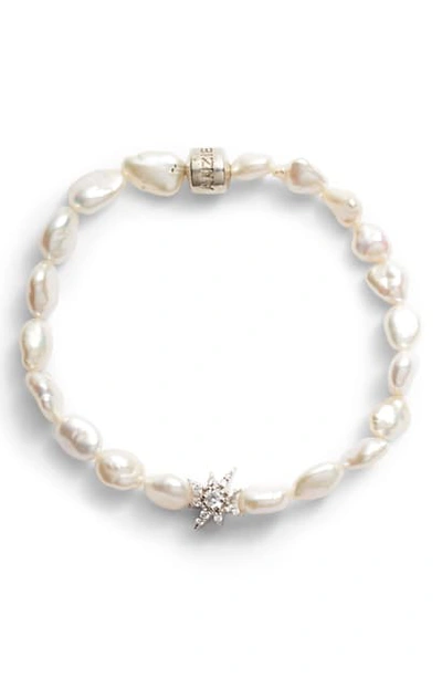 Shop Anzie Boheme Labradorite Bead Bracelet In Baroque White