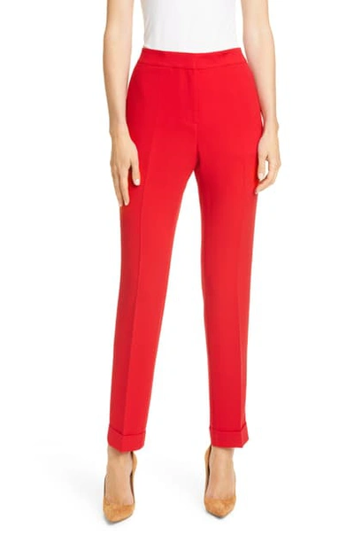 Shop Lafayette 148 Clinton Cuffed Pants In Red Currant