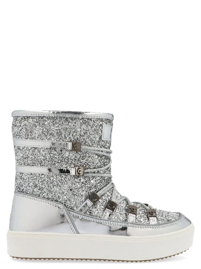 Shop Chiara Ferragni Silver Polyester Ankle Boots