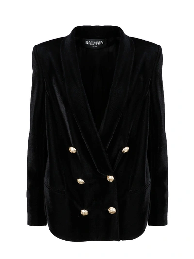 Shop Balmain Black Polyester Blazer