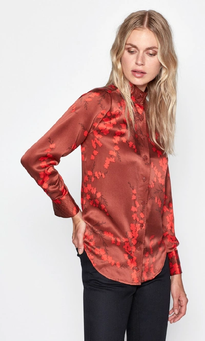 Shop Equipment Maisa Silk Shirt In Smoked Paprika Multi