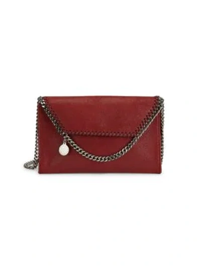Shop Stella Mccartney Mini Falabella Crossbody Bag In Dark Cherry