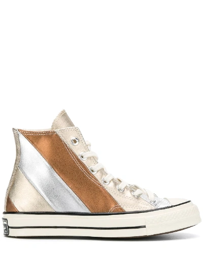 Shop Converse Chuck Taylor Striped Sneakers In Silver