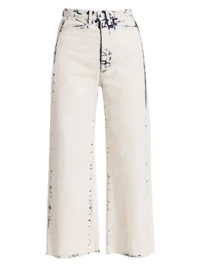 Shop Proenza Schouler White Label Wide Leg Cropped Jeans In Bleach Out