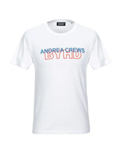 Shop Andrea Crews T-shirts In White