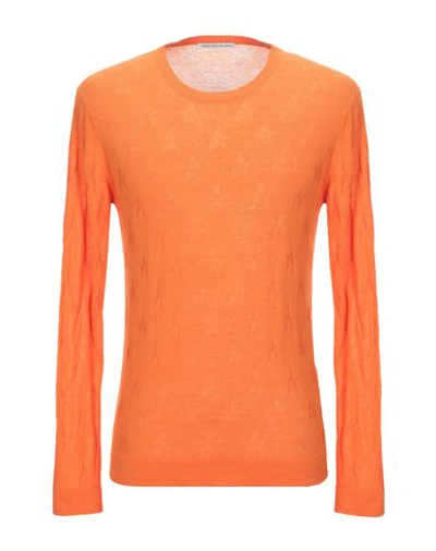 Shop Grey Daniele Alessandrini Man Sweater Orange Size 38 Cotton