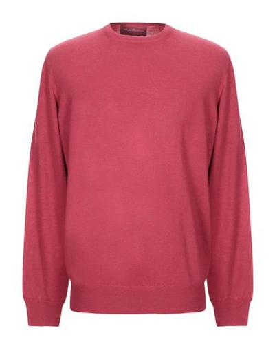 Shop Della Ciana Man Sweater Garnet Size 46 Merino Wool In Red
