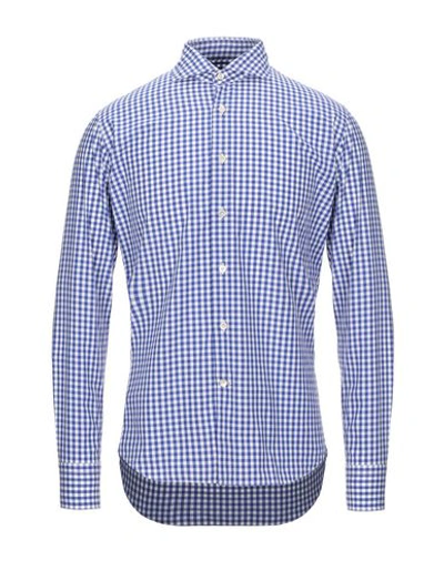 Shop Alessandro Gherardi Man Shirt Blue Size 16 Cotton