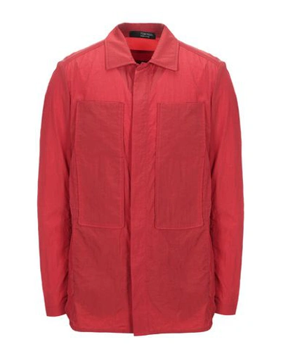 Shop Tom Rebl Shirts In Brick Red