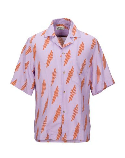 Shop Acne Studios Patterned Shirt In Lilac