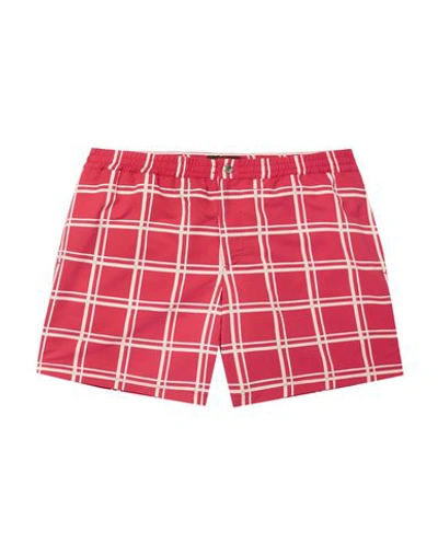 Shop Tod's Swim Shorts In Red