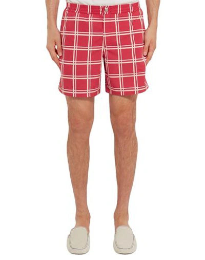 Shop Tod's Swim Shorts In Red