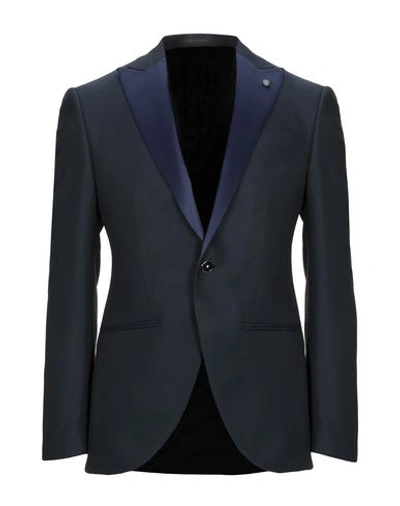 Shop Luigi Bianchi Mantova Suit Jackets In Dark Blue