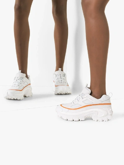 Shop Axel Arigato X Cat White Excelsoir Leather Sneakers