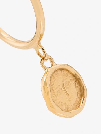 Shop Holly Ryan Yellow Gold-plated Picasso Coin Drop Hoop Earrings