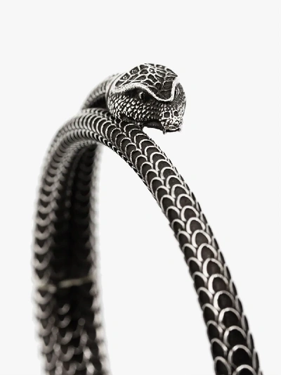 Shop Gucci Metal Snake Bracelet In 0811 Silver