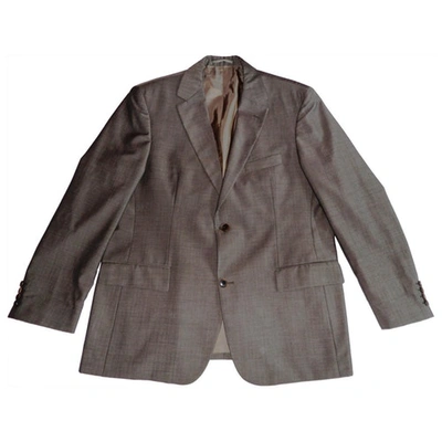 Pre-owned Hugo Boss Suit Jacket In Brown