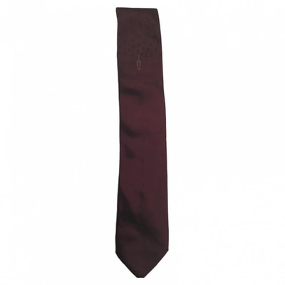 Pre-owned Prada Tie In Burgundy